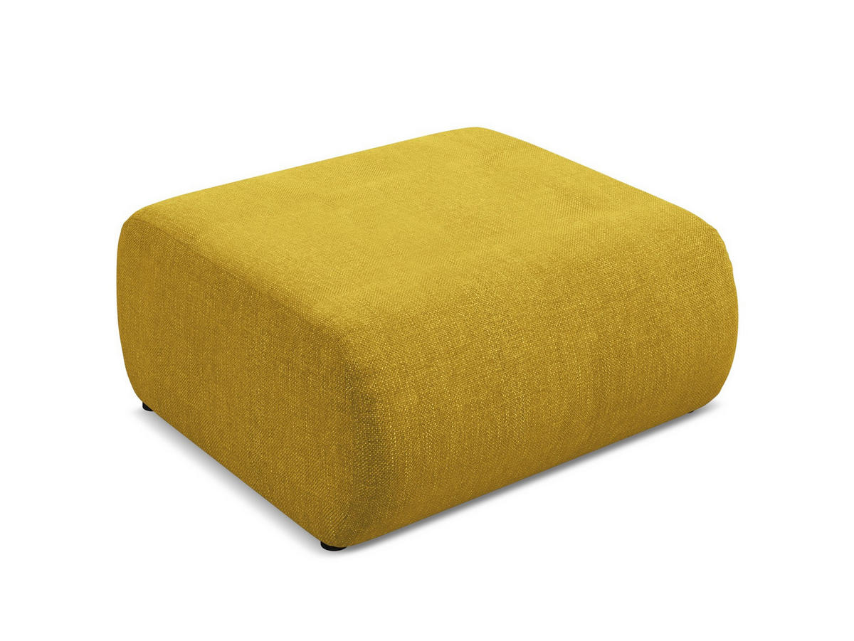POUF Chenille Stoff Gelb - Currygelb/Gelb, Kunststoff/Textil (94/40/89cm) - Makamii