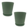 2XBLUMENTOPF - Grün, Kunststoff (20cm) - Relaxdays