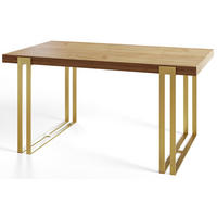 ESSZIMMERTISCH ROSA, ausziehbarer Tisch 180-280X90X77 cm, Farbe: CRAFT, mit Metallbeinen in Farbe Gold - Goldfarben/Braun, Holzwerkstoff (180/90/77cm) - Alpi-Möbel