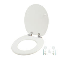 TOILETTENDECKEL - Weiß, Holzwerkstoff/Kunststoff (37.5/5.5/43.5cm) - Relaxdays