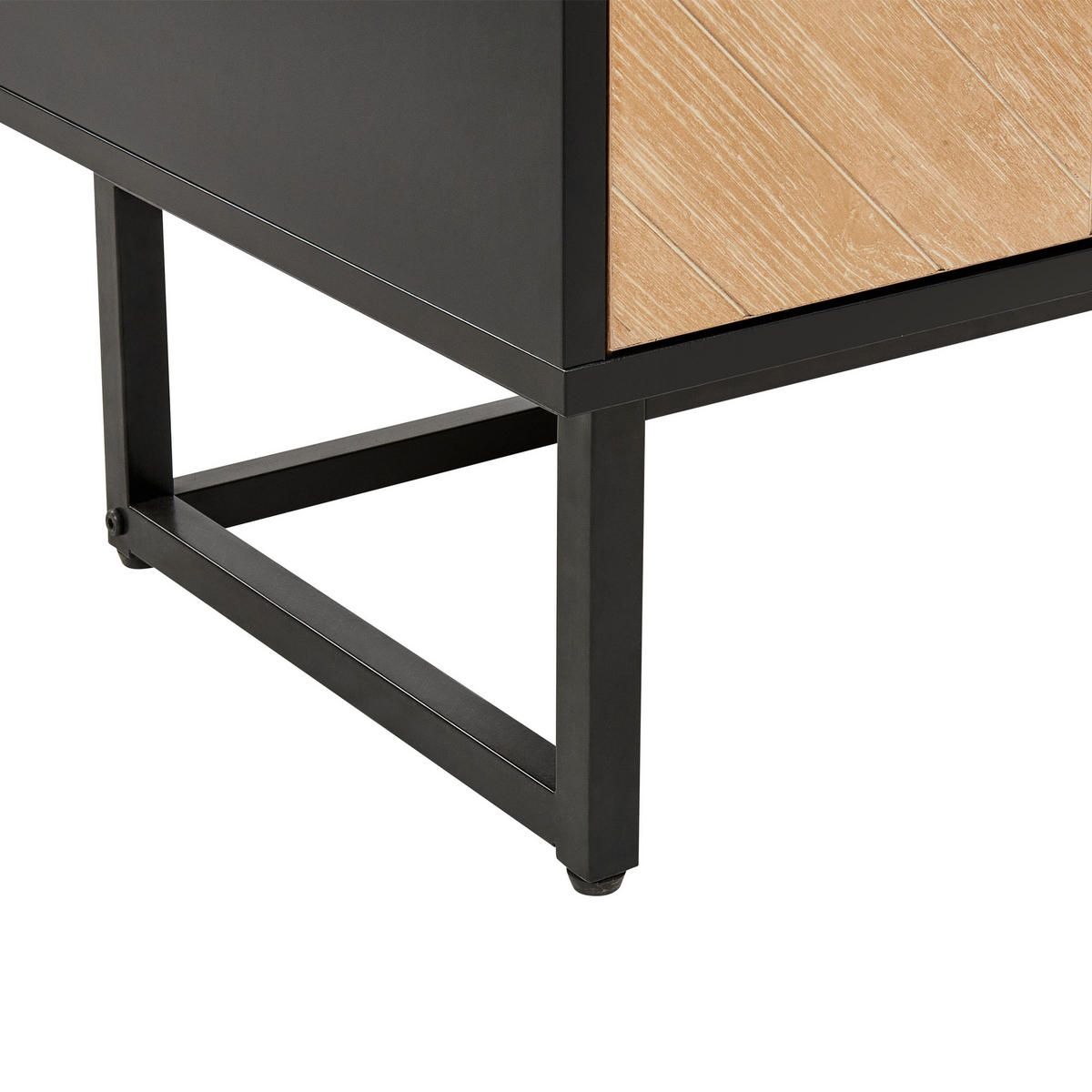SIDEBOARD Černý Alaska - černá/světle hnědá, kompozitní dřevo (80/80/40cm) - Beliani