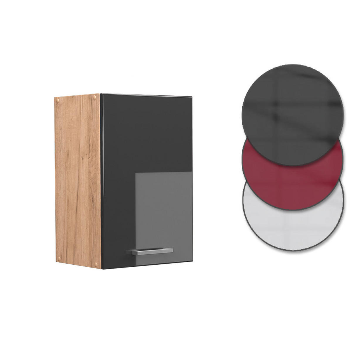 HÄNGESCHRANK R-Line Anthrazit Hochglanz 40 cm - Anthrazit/Eiche Wotan, Holzwerkstoff (40/60/31cm) - Vicco