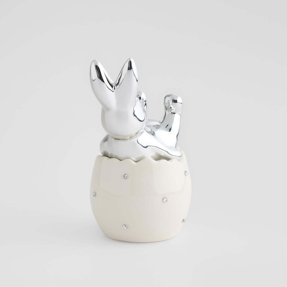 DEKOFIGUR Lapinio - Silberfarben, Keramik (14/21/11cm) - home&you