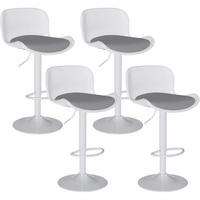 BARHOCKER 4er Set höhenverstellbar in Weiß/Grau - Weiß, Kunststoff (48/97/45cm)