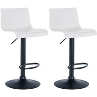 BARHOCKER 2er Set Brandon Kunststoff weiß - Schwarz/Weiß, Kunststoff/Metall (39/104/36cm) - TPFLiving