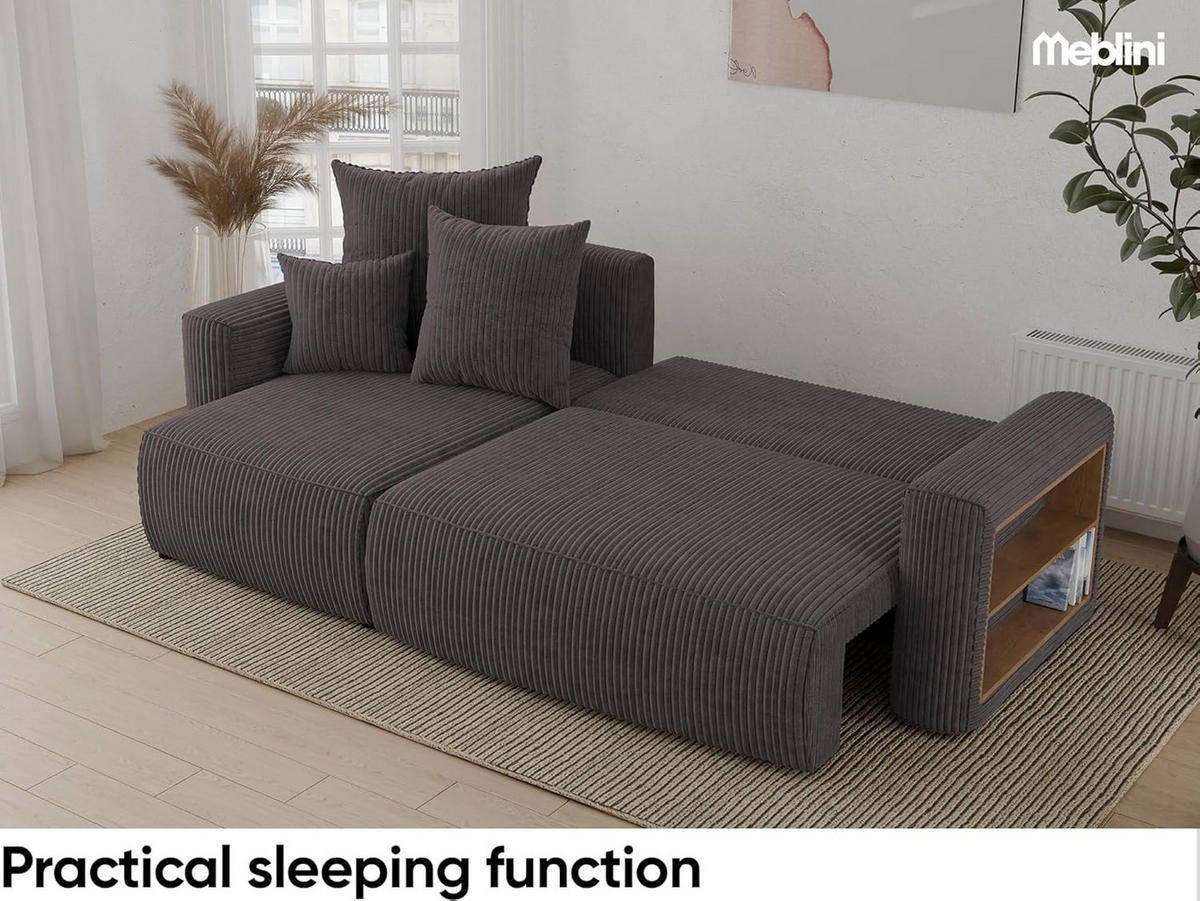 ECKSOFA SOLARIS L - Blau/Grau, Holzwerkstoff (238/142cm) - Meblini