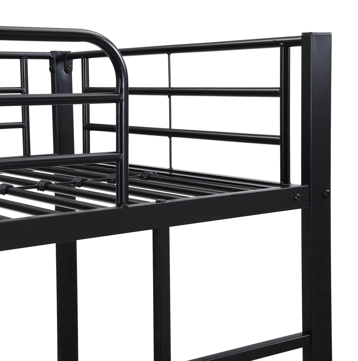 ETAGENBETT mit Ausziehbett 90x200 cm Metall Schwarz - Schwarz, Metall (90/200cm) - Beauniv