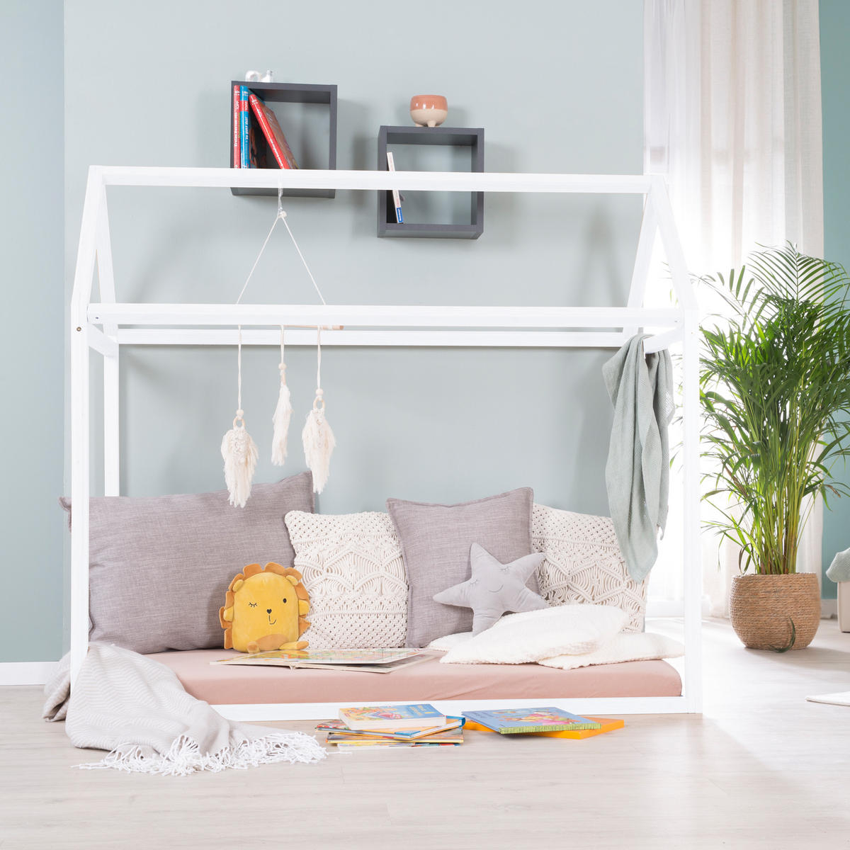 HAUSBETT 70 x 140 cm Montessori Weiß - Weiß, Holzwerkstoff (70/140cm) - Roba