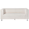 3-SITZER-SOFA Stoff cremeweiß Floro - Silberfarben/Weiß, Textil (179/74/83cm) - Beliani