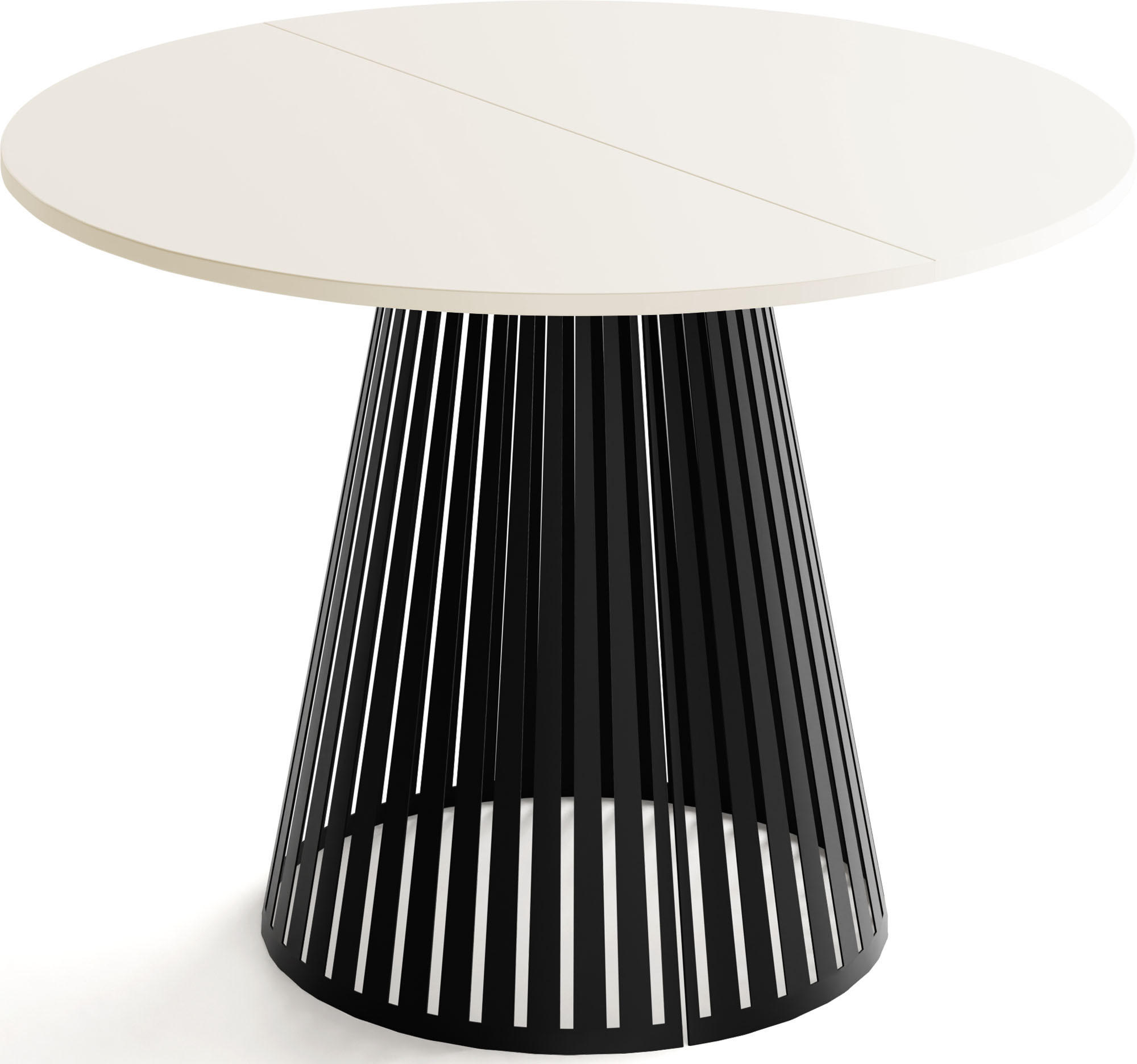 ESSTISCH Naro runder ausziehbarer, Beige Cashmere 120-200/120/76 cm - Kaschmir/Schwarz, Holzwerkstoff/Metall (120/120/76cm) - WFL GROUP