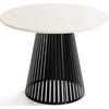 ESSTISCH Naro runder ausziehbarer, Beige Cashmere 120-200/120/76 cm - Kaschmir/Schwarz, Holzwerkstoff/Metall (120/120/76cm) - WFL GROUP