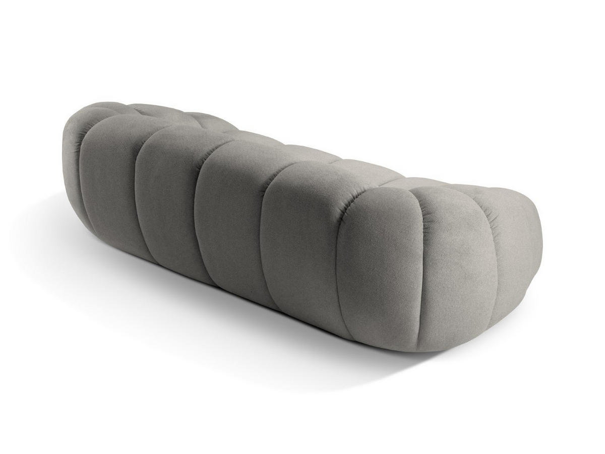 SOFA Diana aus Strukturierter Samt hellgrau 3 Sitzplätze - Hellgrau, Textil (114/72/234cm) - Micadoni