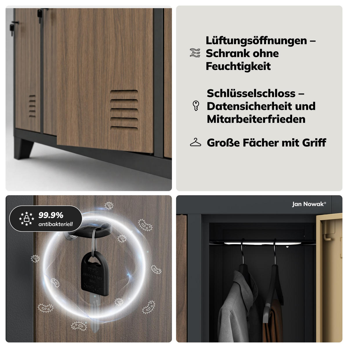 SCHLIESSFACHSCHRANK Bartek - Braun, Metall (136/172/45cm) - Jan Nowak