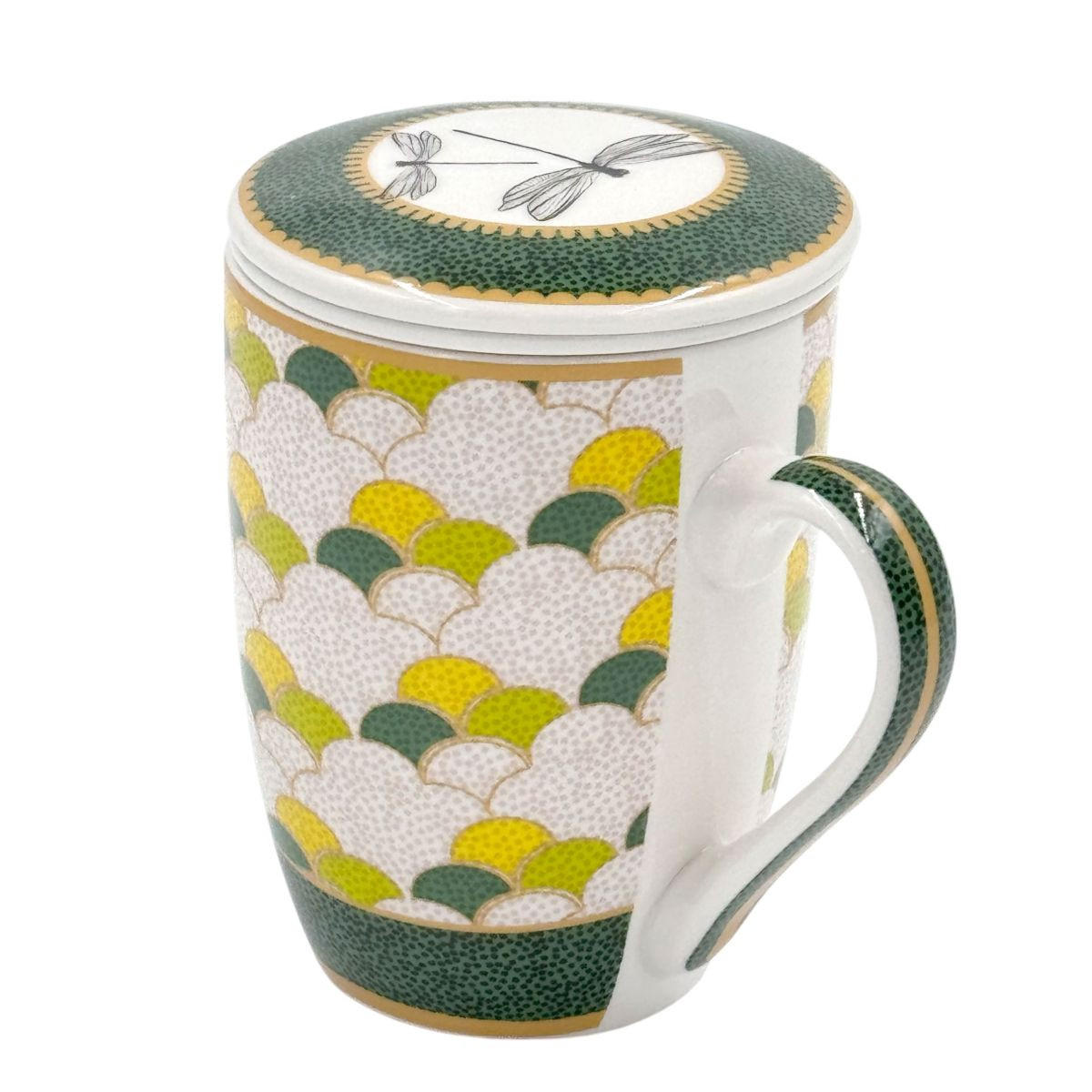 TEEBECHER mit Deckel & Filter MIRABILIA 300 ml "Libellula" - Orange, Keramik (0.36L) - Rose & Tulipani