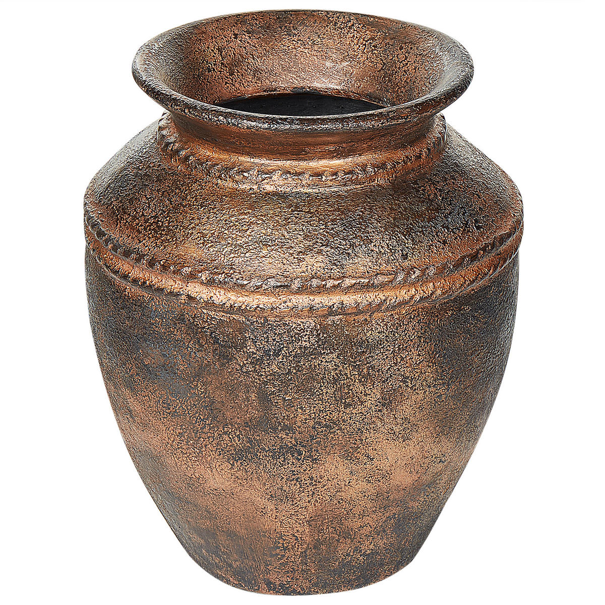 DEKOVASE Terrakotta kupfer Puchong - Kupferfarben, Stein (40cm) - Beliani