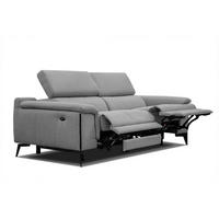 RELAXSOFA MATERA 3-Sitzer mit 2 Relaxfunktionen, grau - Schwarz/Grau, Holzwerkstoff/Textil (212/82/103cm) - Courtois Laville