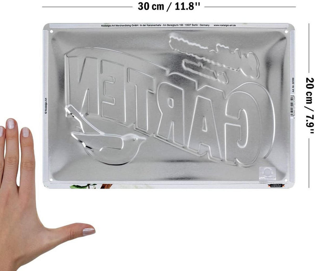 BLECHSCHILD 20/30 cm Home & Country Willkommen in meinem Garten - Multicolor, Metall (30/20/0.2cm) - Nostalgic-Art