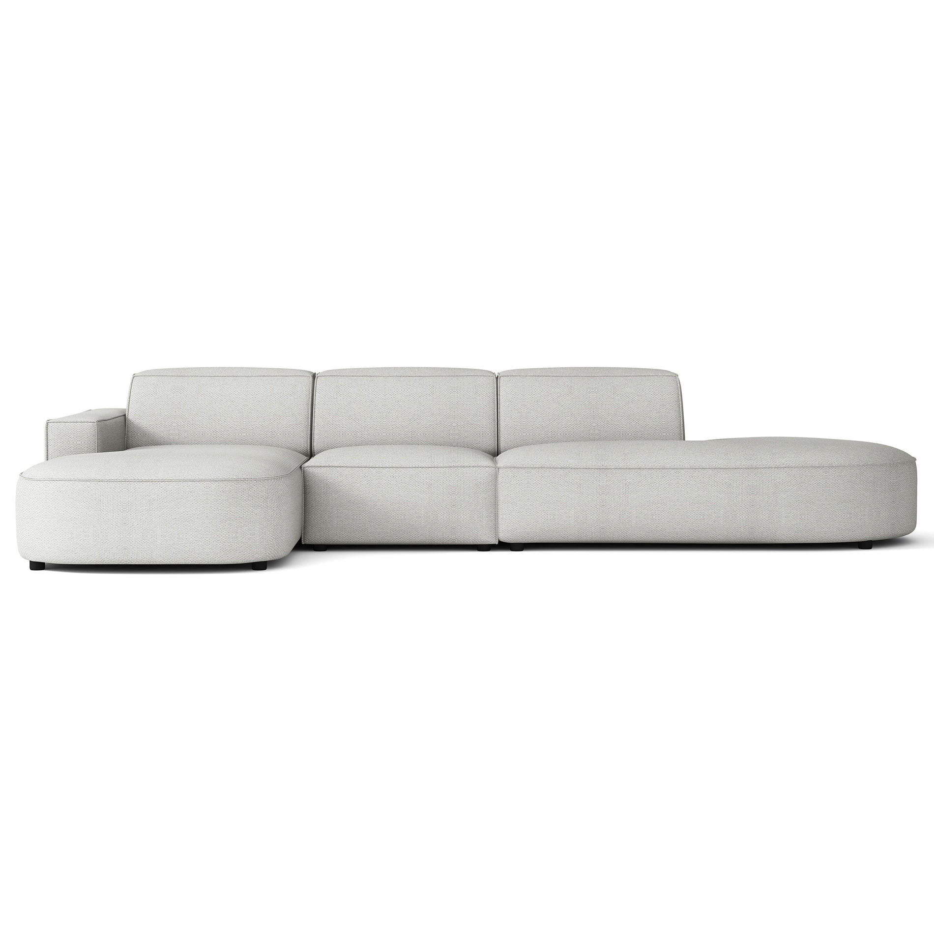 ECKSOFA Sallmo L-Form, 3-Sitzer, links 358 cm - Hellgrau/Schwarz, Kunststoff/Textil (358/166cm) - Selsey