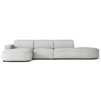 ECKSOFA Sallmo L-Form, 3-Sitzer, links 358 cm - Hellgrau/Schwarz, Kunststoff/Textil (358/166cm) - Selsey