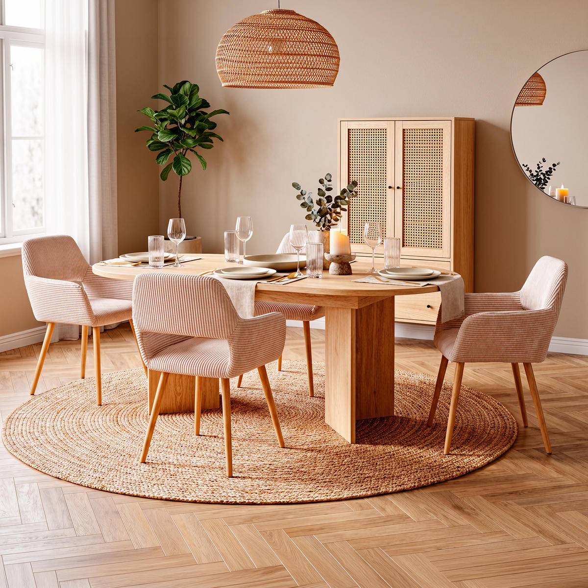 AUSZIEHBARER Esstisch mit abgerundeten Ecken, verstärkte Platte - Multicolor, Holz (200/90/75cm) - Meubles Cosy