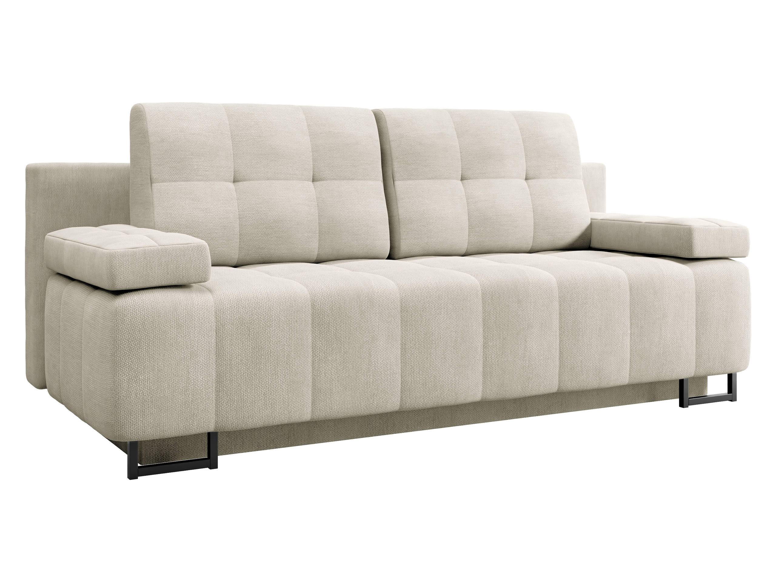 SCHLAFSOFA Morena D - Creme/Schwarz, Holz/Textil (200/90/90cm) - MIRJAN24