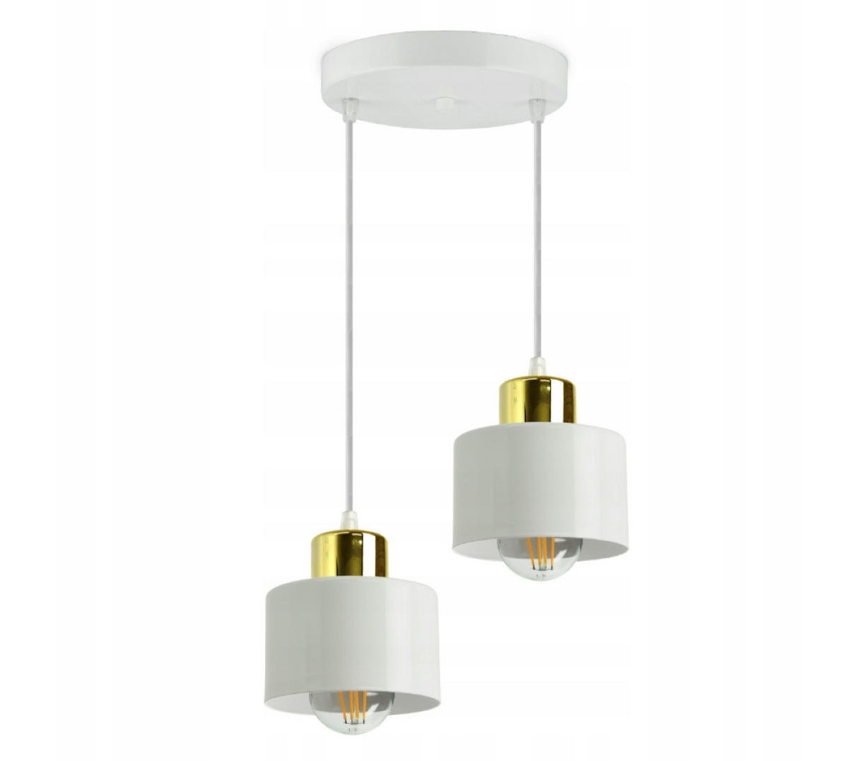 PENDELLEUCHTE Roller - Goldfarben/Weiß, Metall (20/20/70cm) - kiki design