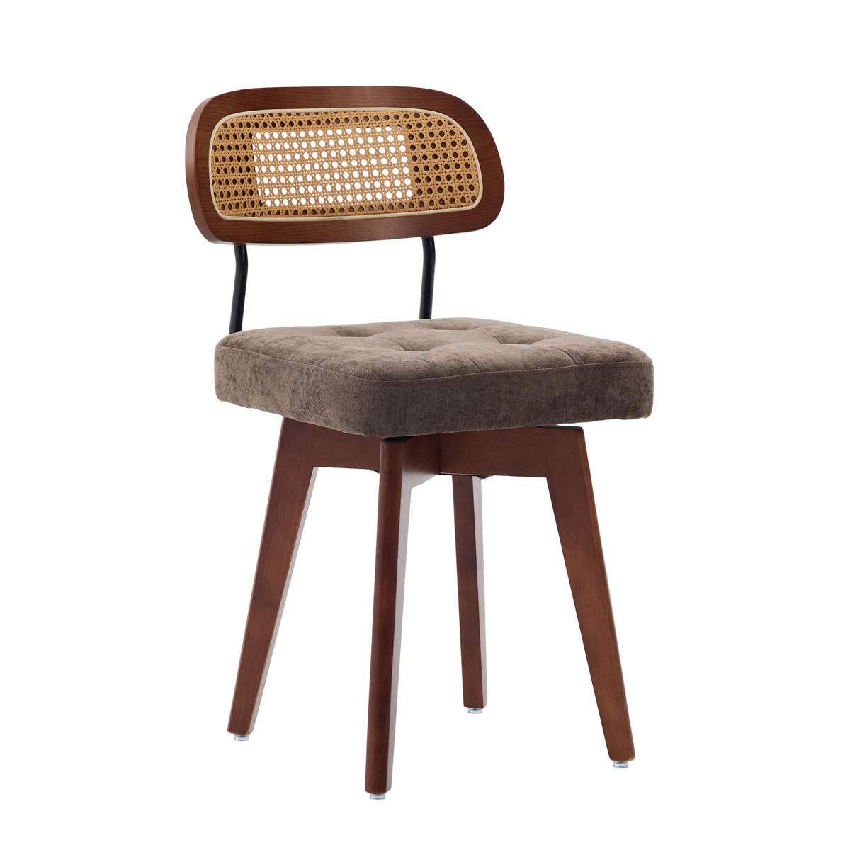 STUHL-SET 2 Stück Rattan-Rückenlehne, DE-42279, Braun - Braun, Metall (50/77/43cm) - ComfortXL