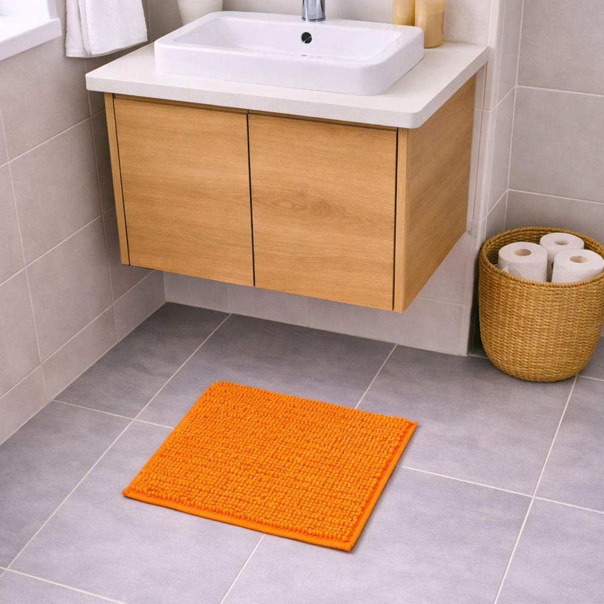 BADEMATTE PARIS - Orange, Textil (45/45cm) - WohnDirect