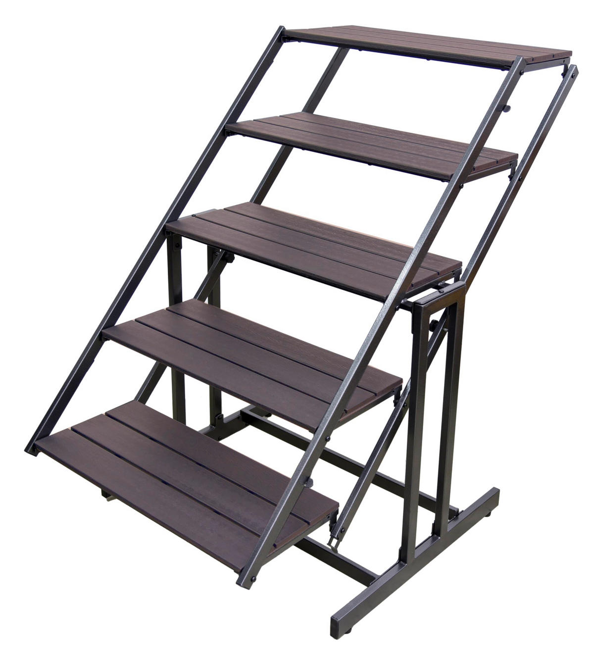 PFLANZENREGAL Tina Braun Kunststoff Blumenregal - Braun, Kunststoff (79.5/65.5/130cm) - DELUKE