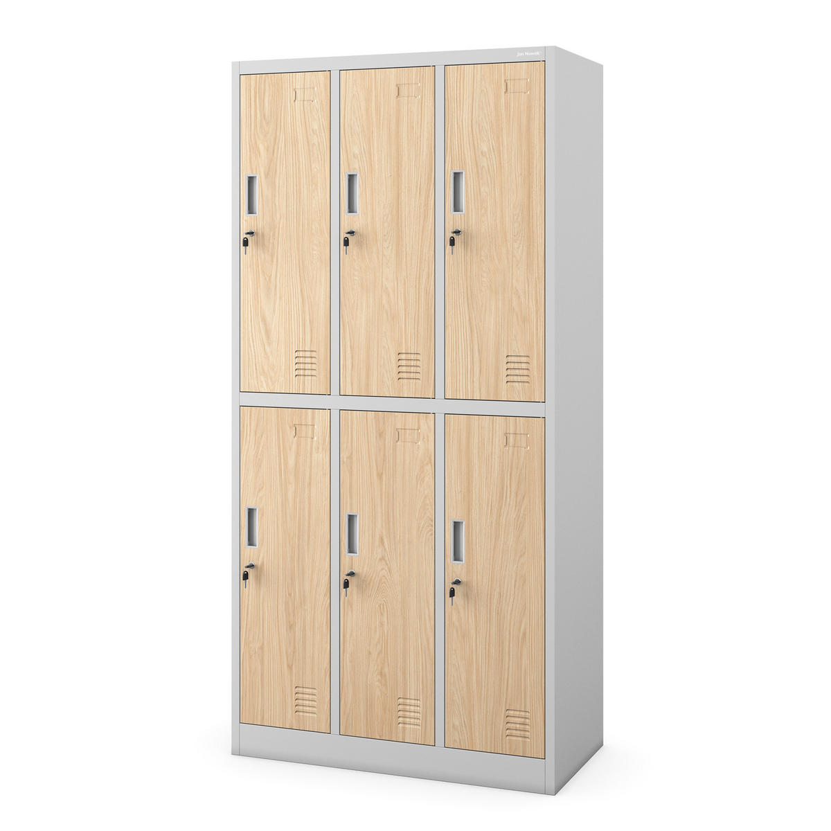 ARBEITSSCHUTZ-GARDEROBENSCHRANK 6-Türiger IGOR 185x90x45 cm - Grau/Sonoma Eiche, Metall (90/185/45cm) - Jan Nowak