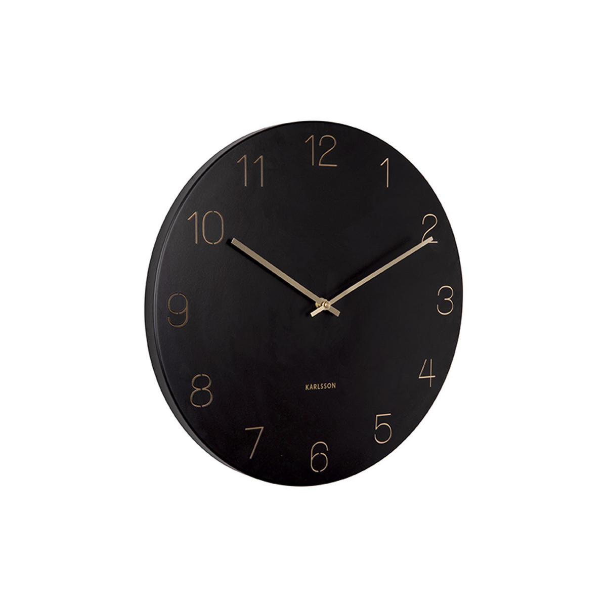 WANDUHR Charm Schwarz 40/40/3.5 cm - Schwarz, Metall (40/3.5/40cm) - Karlsson