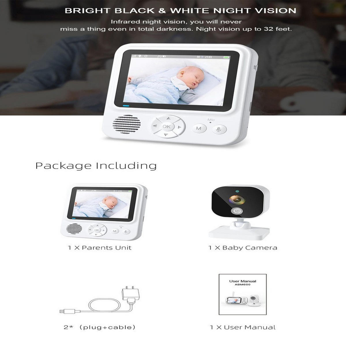 BABYPHONE, EU-Stecker, Weiß,Programmierbare Zeitschaltuhr - Weiß, Kunststoff - Authentics