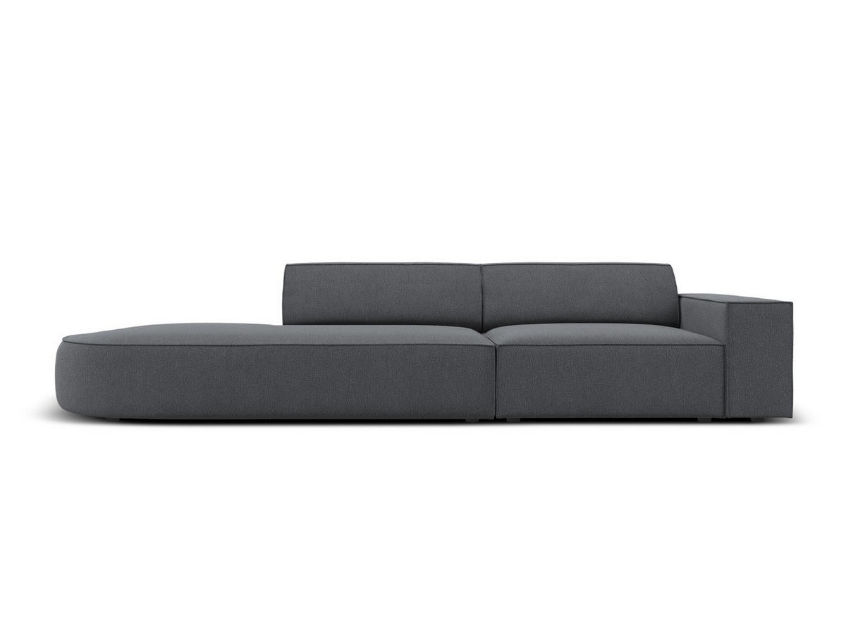 LINKES-SOFA Jodie aus strukturiertem Stoff dunkelgrau 3 Sitzplätze - Dunkelgrau, Textil (102/70/262cm) - Micadoni
