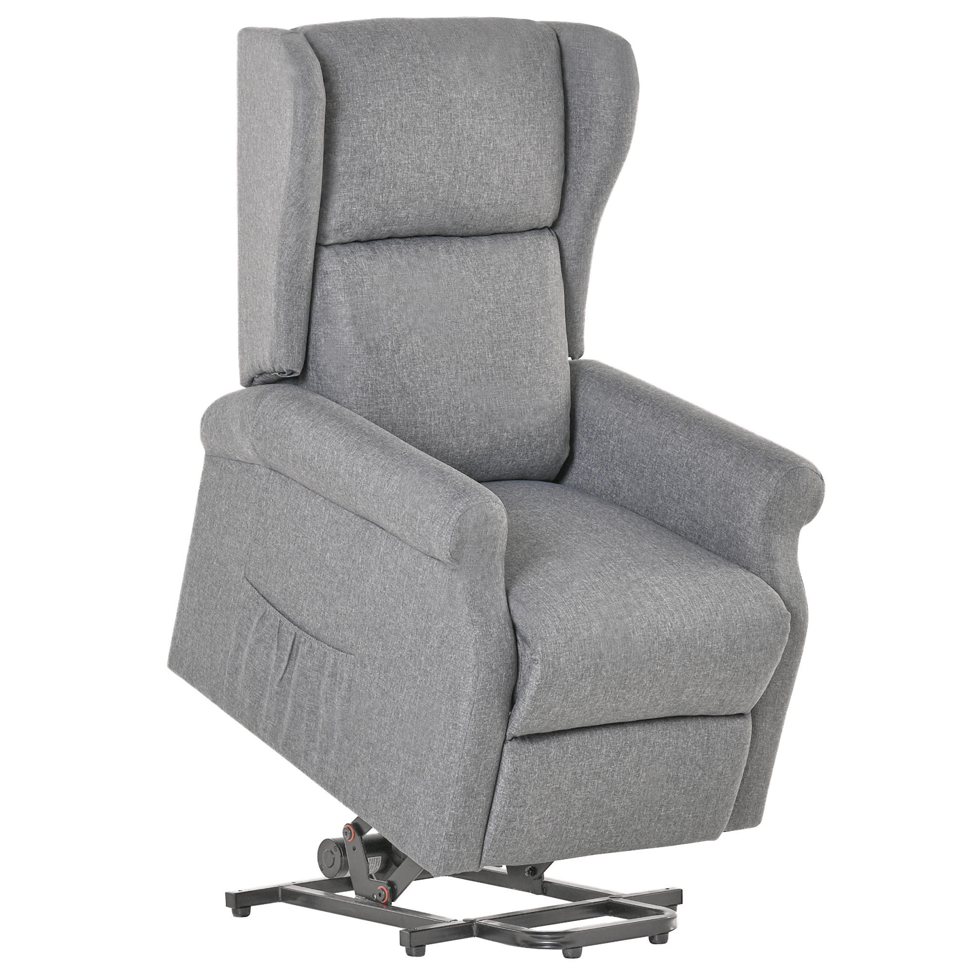 RELAXSESSEL DE-06410 Mit Aufstehilfe, motorisierte Neigung (135°), bis 200 kg Grau - Grau, Holzwerkstoff/Textil (94/111/74cm) - ComfortXL