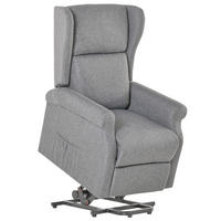 RELAXSESSEL DE-06410 Mit Aufstehilfe, motorisierte Neigung (135°), bis 200 kg Grau - Grau, Holzwerkstoff/Textil (94/111/74cm) - ComfortXL