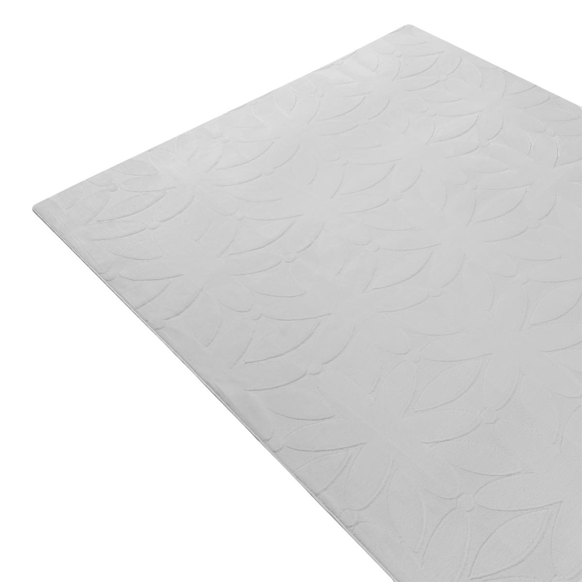 TEPPICH Hellgrau 160/160 cm Hood - Hellgrau/Grau, Textil (160/160cm) - Beliani