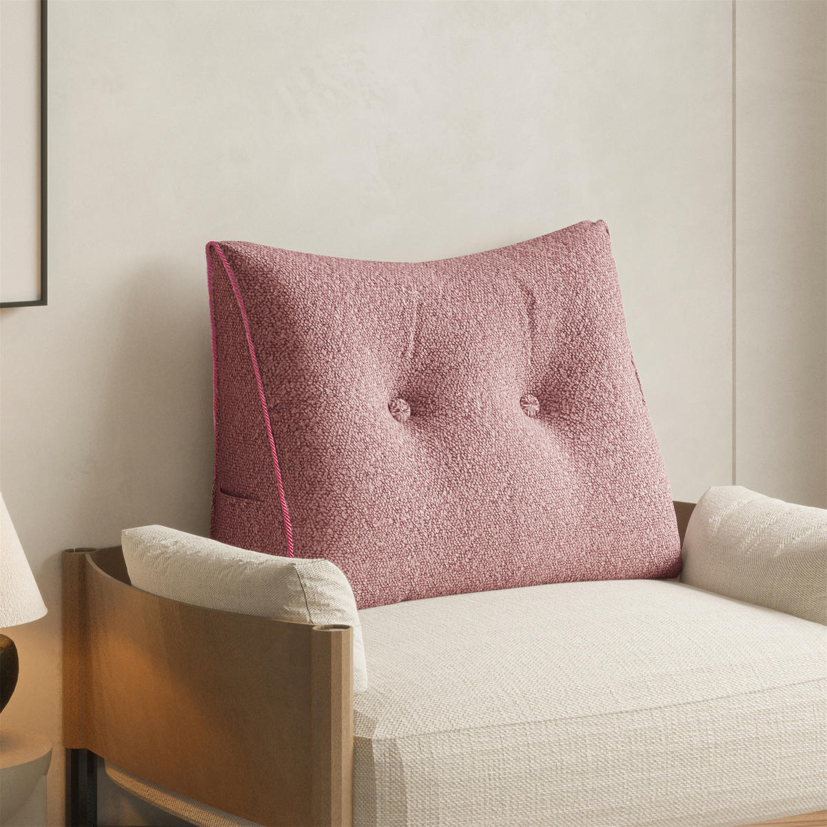 RÜCKENKISSEN Plüsch Rosa 60 cm - Altrosa, Textil (50/60cm) - Vercart
