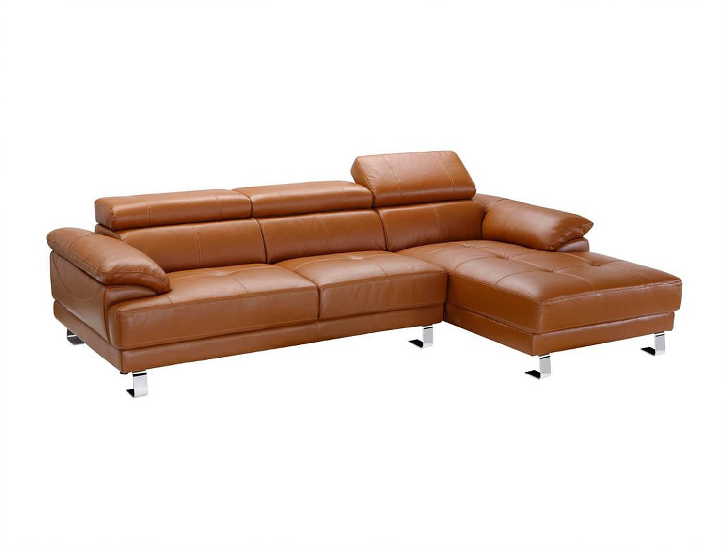 SOFA ohne Schlafmöglichkeit - -Sitzer - Leder - Camel - - Braun, Leder (265/74/165cm) - Vente-Unique