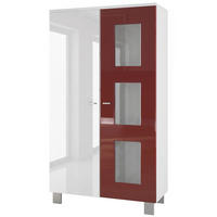 VITRINA Denjo Bijela mat / Bijela visoki sjaj / Bordo visoki sjaj (71 x 129 x 35 cm) - bordo, drvni materijal (71/129/35cm) - Vladon