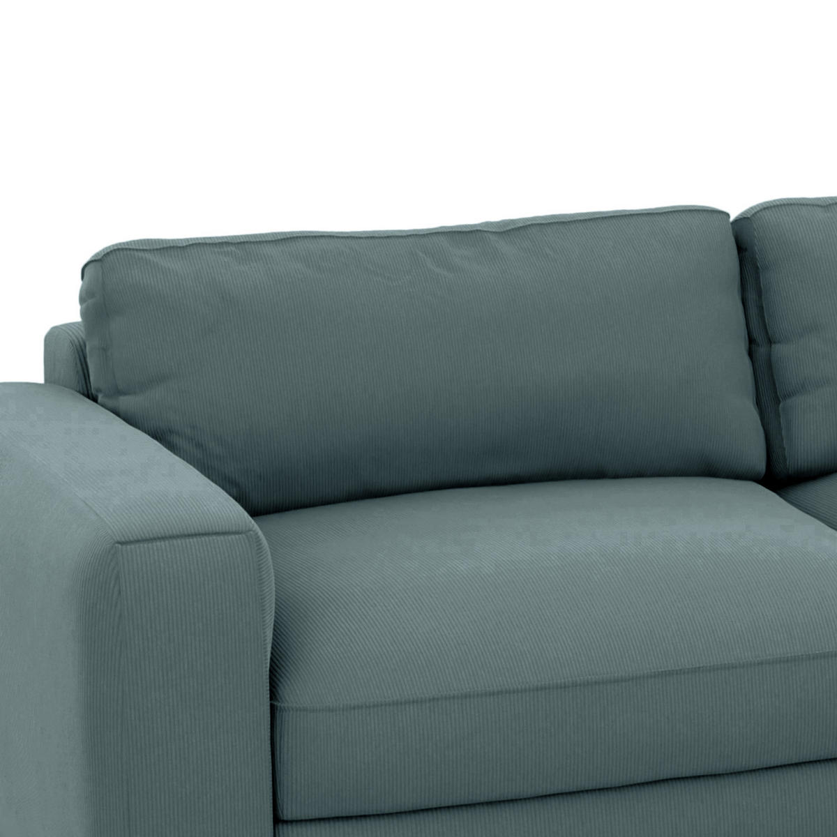 ECKSOFA mit Schlaffunktion - Blaugrau, Kunststoff/Textil (303/176cm) - home24