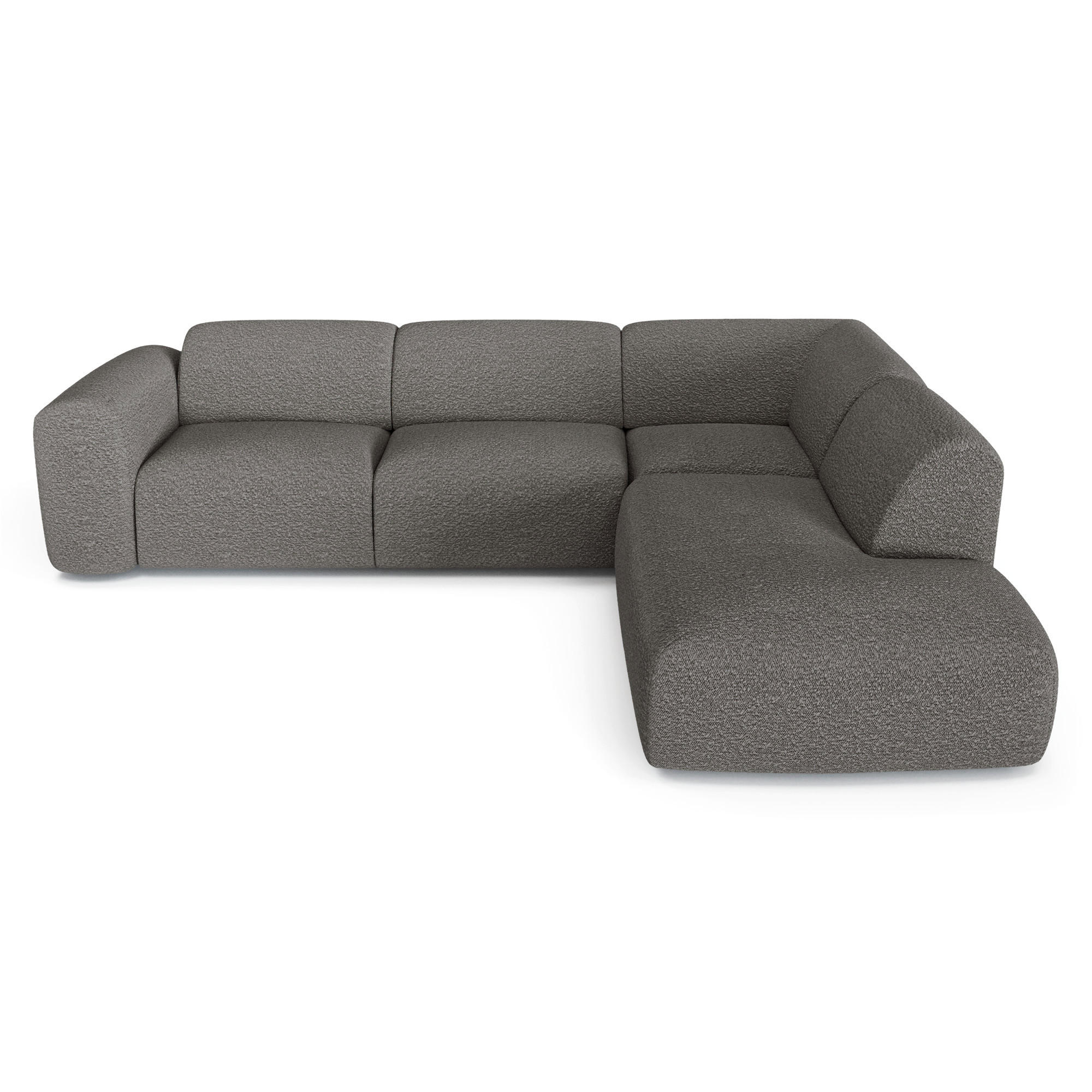 ECKSOFA RECHTS Bouclé-Stoff Graphitgrau 269cm - Graphitfarben/Grau, Textil (269/221cm) - Sia Home