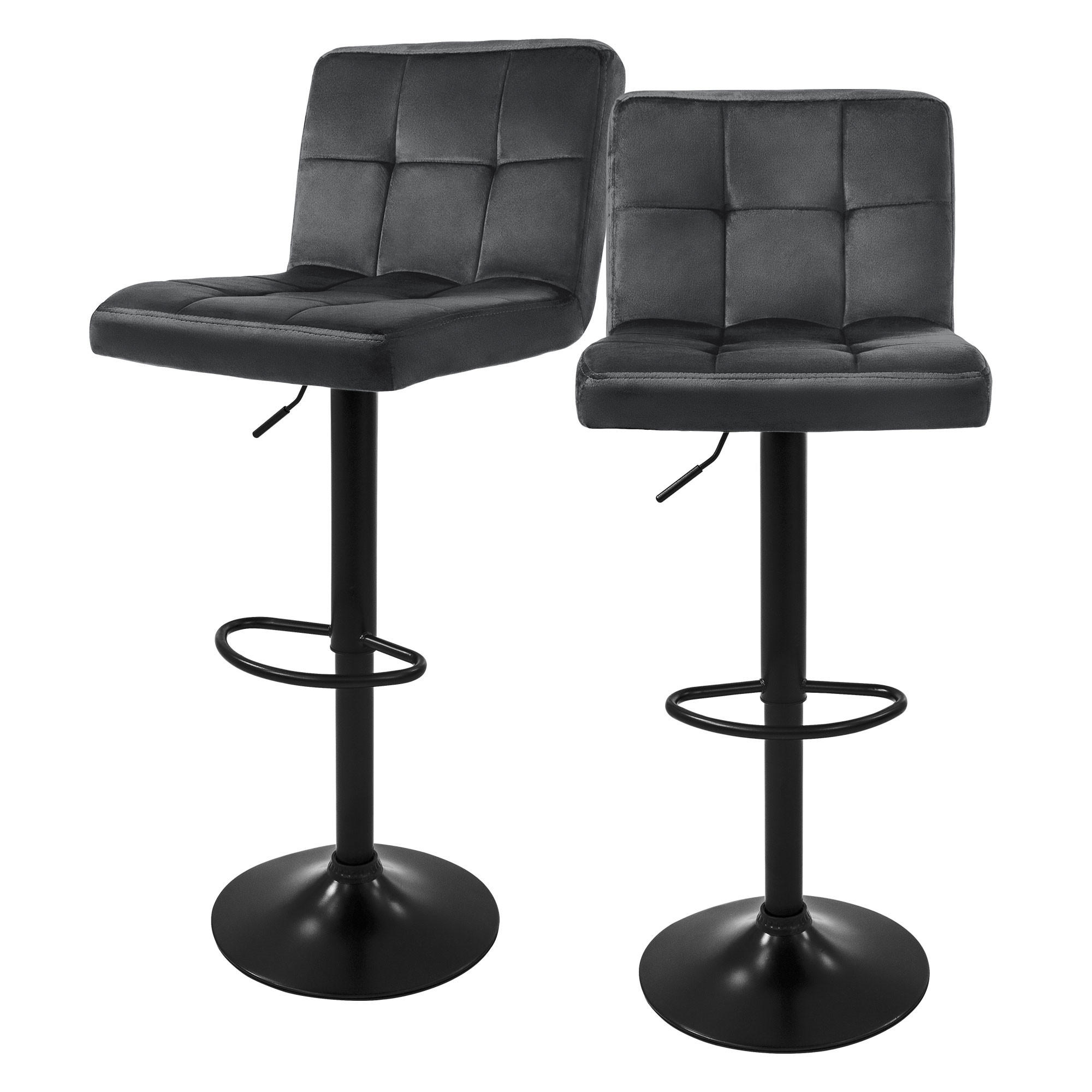 BARHOCKER Samt grau 2er Set - Grau, Metall (50/112/45cm) - ML-DESIGN