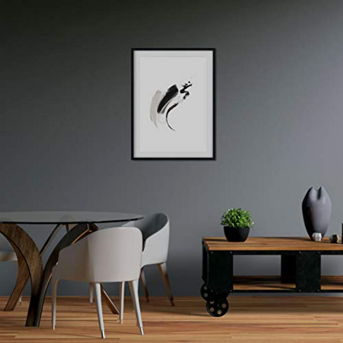 POSTER Set mit 4 Abstrakte Formen und Figuren Braun A3 Schwarzer Rahmen - Schwarz, Papier (29.7/3cm) - Nacnic