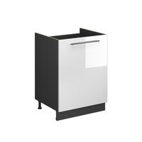 SKŘÍŇKA POD DŘEZ Fame-Line, Bílá vysoký lesk/Antracit, 60 cm - antracitová/vysoce lesklá bílá, kompozitní dřevo (60/82/51.6cm) - Vicco