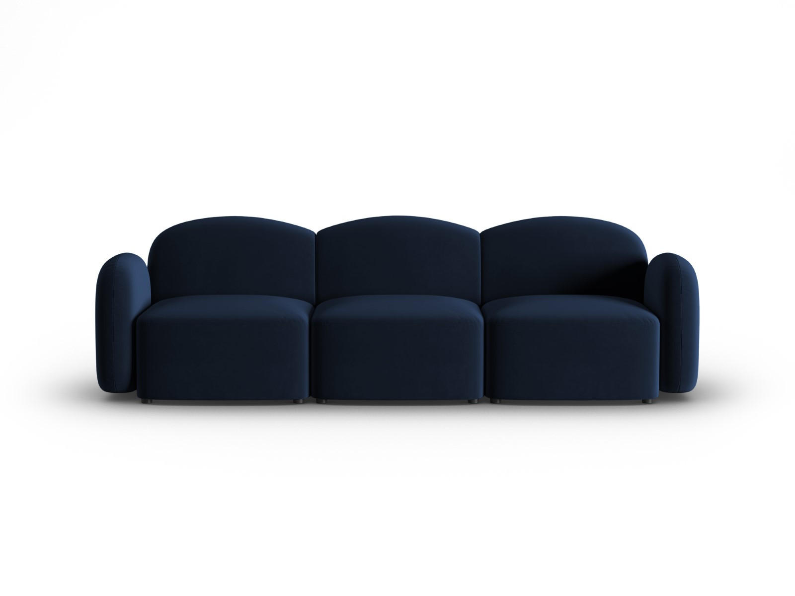 SOFA Blair aus Samt königsblau 3 Sitzplätze - Blau, Textil (87/80/272cm) - Micadoni