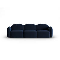 SOFA Blair aus Samt königsblau 3 Sitzplätze - Blau, Textil (87/80/272cm) - Micadoni