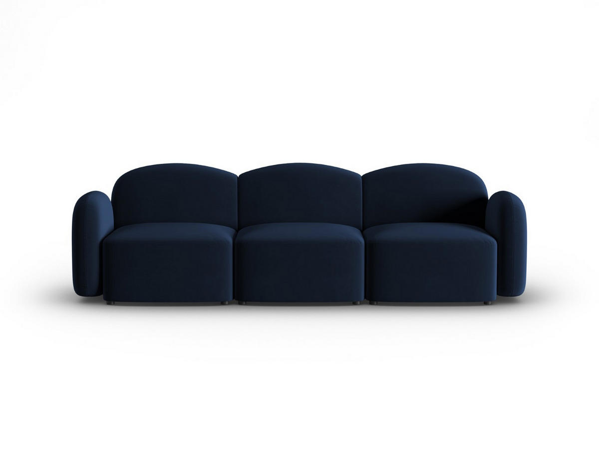 SOFA Blair aus Samt königsblau 3 Sitzplätze - Blau, Textil (87/80/272cm) - Micadoni