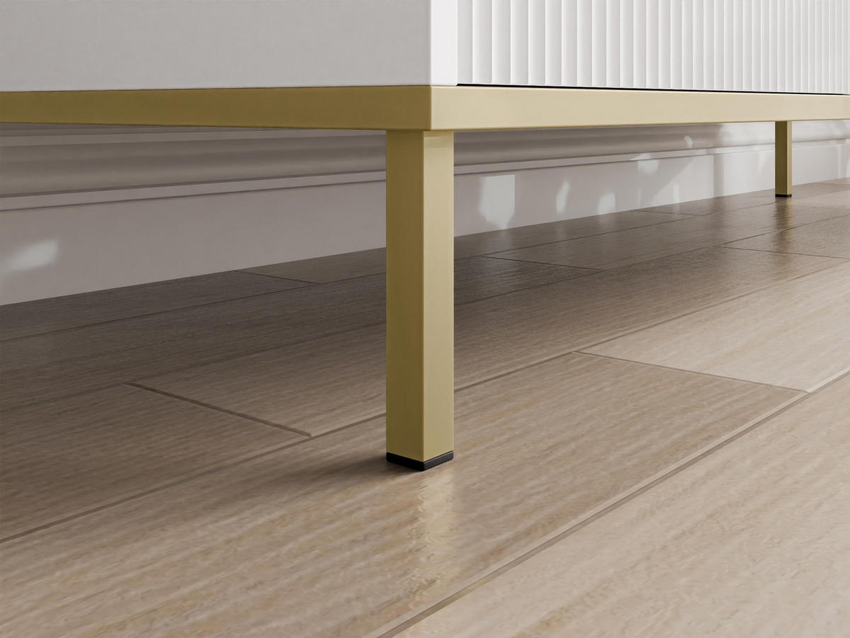 TV-LOWBOARD Werkoz 2K1S - Goldfarben/Weiß, Holzwerkstoff/Metall (181/46/35cm) - MIRJAN24