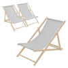 LIEGESTUHL 3er Set Hellgrau - Hellgrau, Holz (57.5/83/100cm) - ECD-Germany