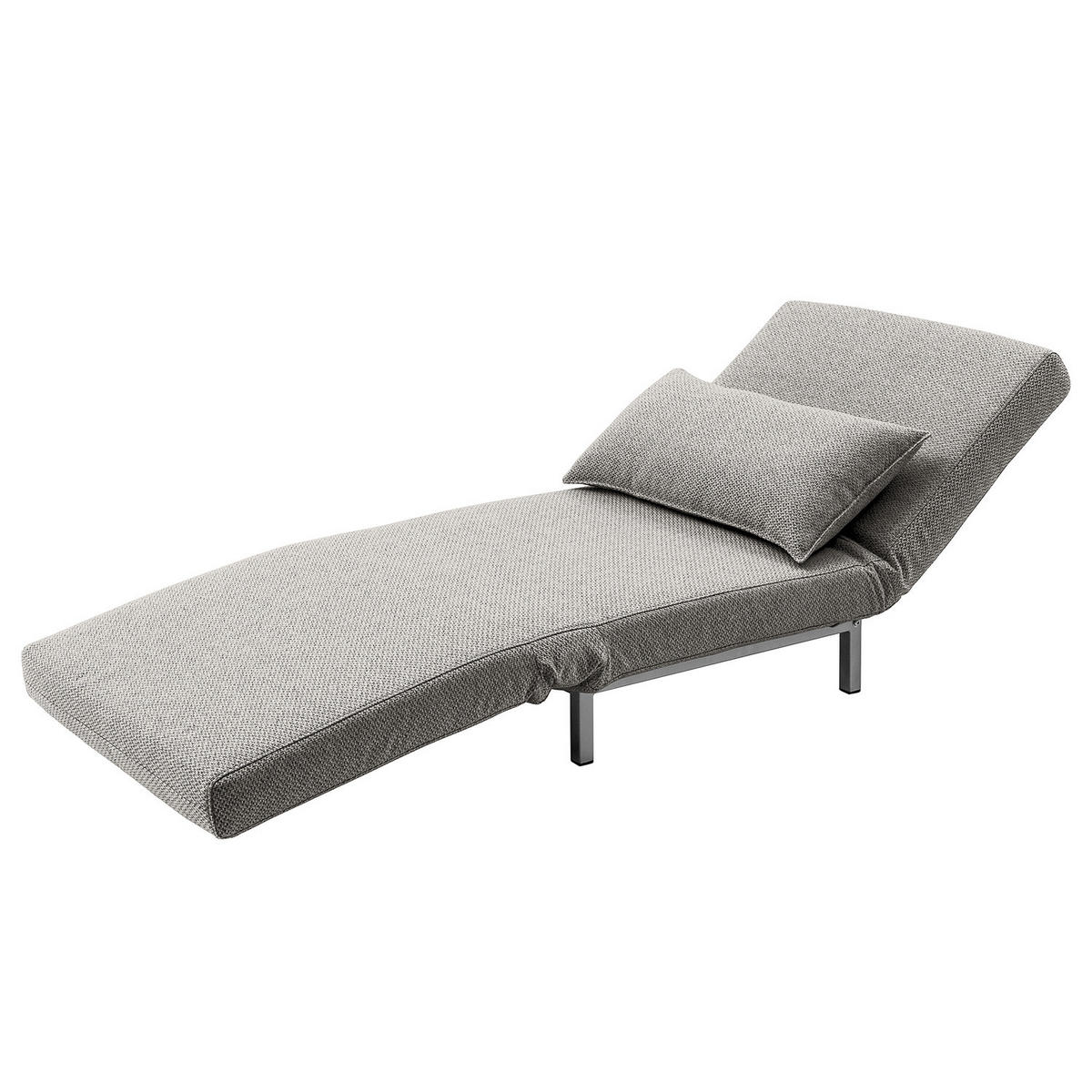 SCHLAFSESSEL - Silberfarben/Grau, Textil/Metall (77/78/85cm) - home24